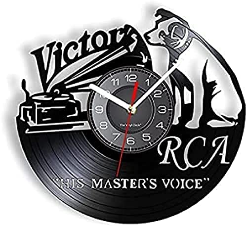 Wall Clock Battery Operated Silent Non-Ticking 12 Inch His Master's Voice Musical Dog Wall Clock...