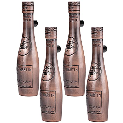 4 Set Door Handle Retro Zinc Alloy Wine Bottle Shape Cabinet Cuoard Drawer Pull HandleAntique, Multifunctional Accessory For Home Use (Rose Gold)