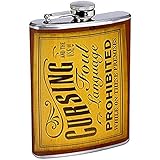 🍸OL SOSTIENE 7oz DE SU LÍQUIDO FAVORITO. Así es, ¡puedes poner vino, whisky, café, té, agua, vodka, ron, tequila, ginebra, alcohol ilegal y, literalmente, cualquier otro líquido que desees en este matraz! Simplemente no olvides enjuagarlo y secarlo cuando ya has terminado :-)