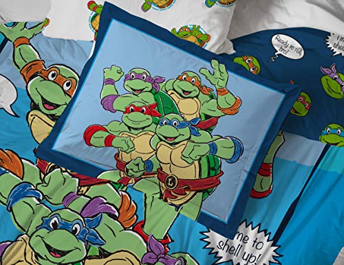 Image of Jay Franco Nickelodeon Teenage Mutant Ninja Turtles Ready to Roll 5 Piece Twin Bed Set - Includes Reversible Comforter & Sheet Set Bedding - Super Soft Fade Resistant Microfiber