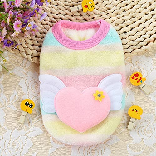 Dog Clothes Cartoon Flannel Pet Rabbit Teacup Dog Warm Vest Dog Sweater Pet Clothing Puppy Cats Dog Costume(Xxxs-Angel Wings) #TOP25
