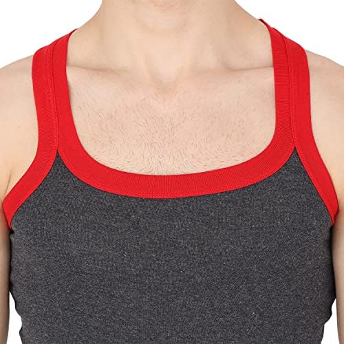 Image of INNERO MBG Cotton Men's Gym Vest, Multicolor Soft & Comfortable Square Neck Undershirt