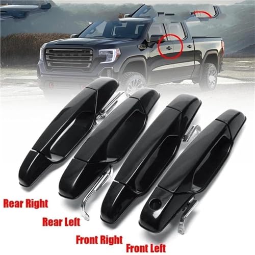Poignées de porte extérieures robustes pour Chevrolet Silverado Avalanche ensemble de 4 pièces - 4