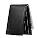 SimpacX Ultimate Slim Mini Wallet Front Pocket Minimalist Wallet Bifold Genuine Leather RFID Blocking(ID slot black)