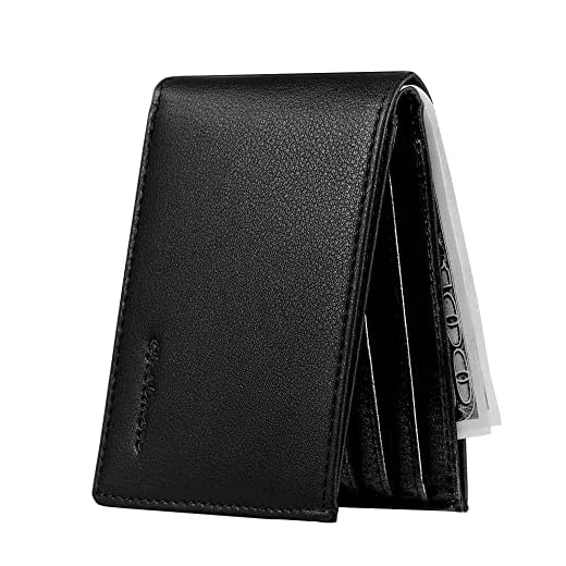 Chelmon Slim Wallet for Men ID Window with RFID Blocking Front Pocket Minimalist Bifold Bussiness Card Holder Gift for Men