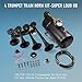 4 Trumpet Train Horn Kit for Car Truck Pickup Semi Jeep RV SUV 12v Complete Onboard System 150psi Air Compressor 1 Gallon Air Tank 4 Trumpets Super Loud dB