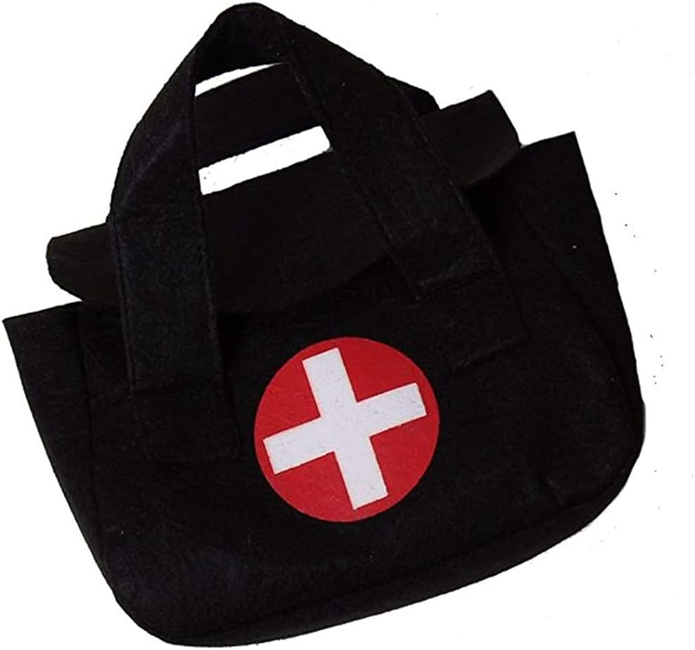 Black Pretend Play Small 7"x5" Toy Doctor Medical Bag