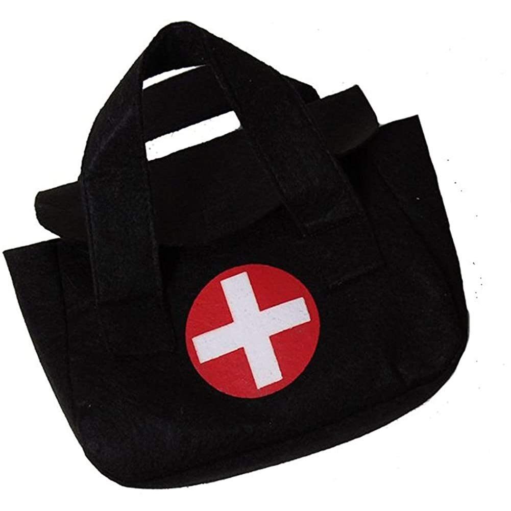 Black Pretend Play Small 7"x5" Toy Doctor Medical Bag