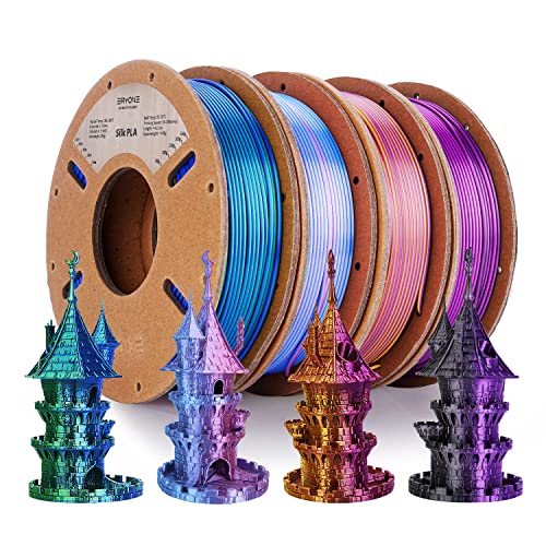 ERYONE PLA Filament Bundle,1,75 mm 3D Printer Filament +/- 0,03mm,Multicolor PLA Filament Set,250g x4 Spool,Dual Color S