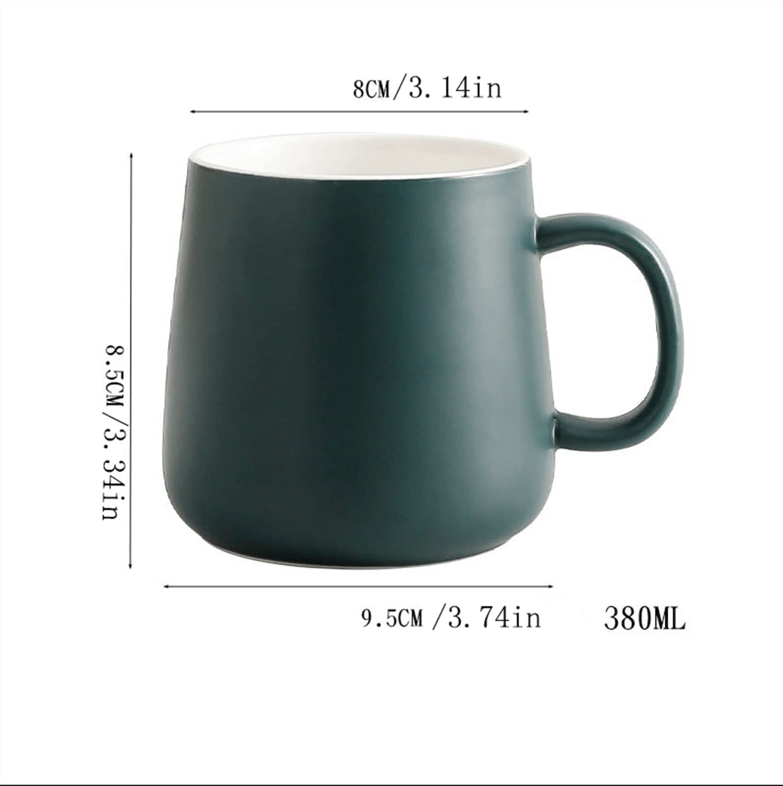 Tazas Taza de café de cerámica Simple de 380ML, Taza de Leche for el hogar, Taza de Desayuno, Taza for Beber en la Oficina Taza de cerámica (Color : Grey)
