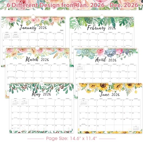 2026 calendar - jan 2026 - dec 2026 1463939 x 1143939 wall calendar 2026 twin-wire binding 12 months calendar premium paper