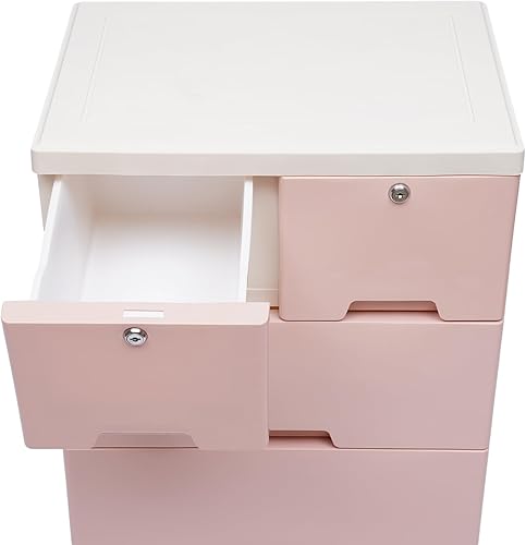 Miniatura 4 de Cómoda de plástico versátil y elegante de 6 cajones para almacenamiento de ropa, perfecta para habitaciones de niños, práctico organizador de