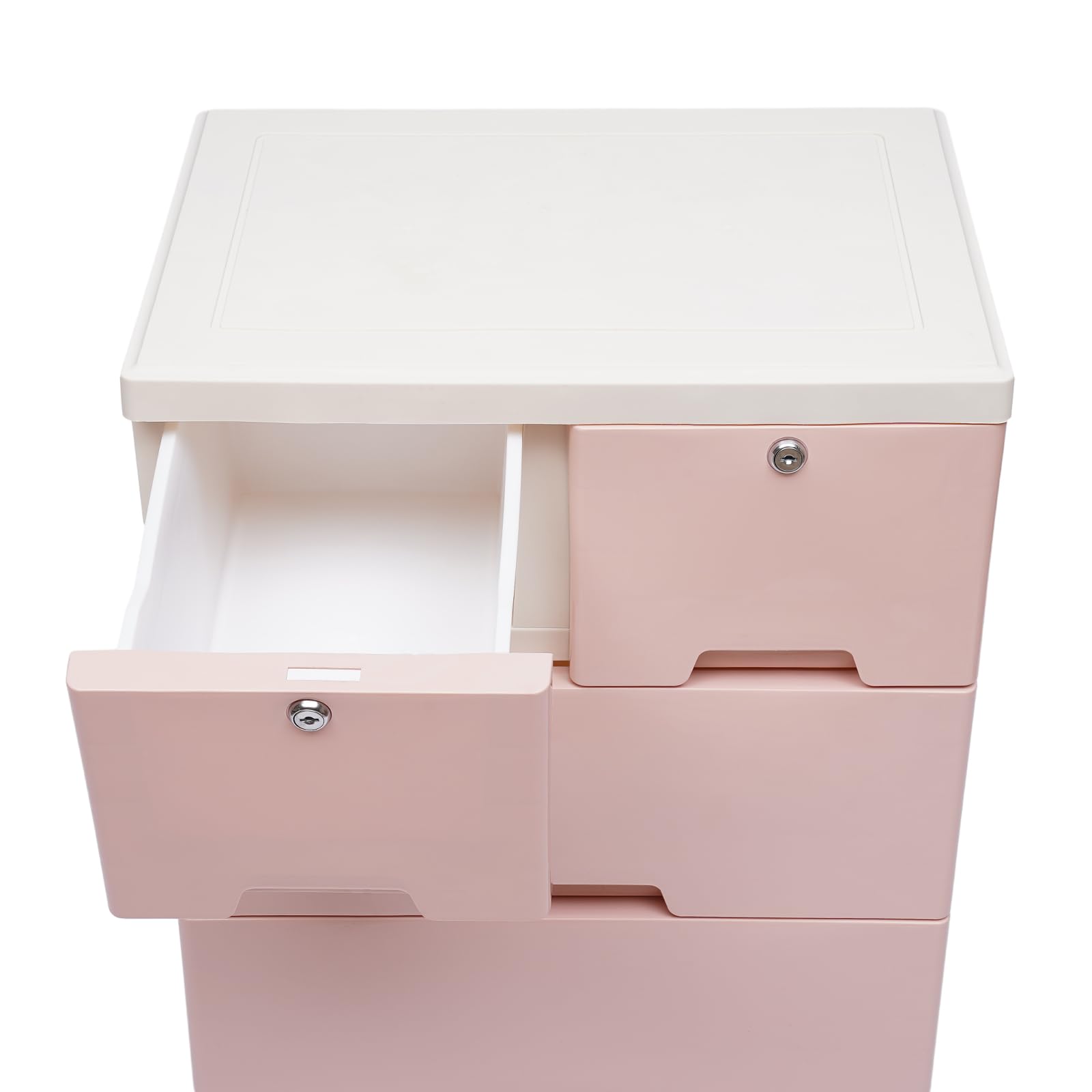 Torre portaoggetti in plastica, cassettiera con 6 cassetti e 4 ruote, modernità per soggiorno, camera da letto, larghezza 50 x profondità 30 x altezza 120 cm (rosa)