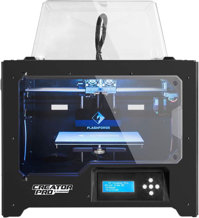 Flashforge 10745 3D Printer Creator Pro Dual Extruder Printer with Optimized Build Plate and Upgraded Spool Holder