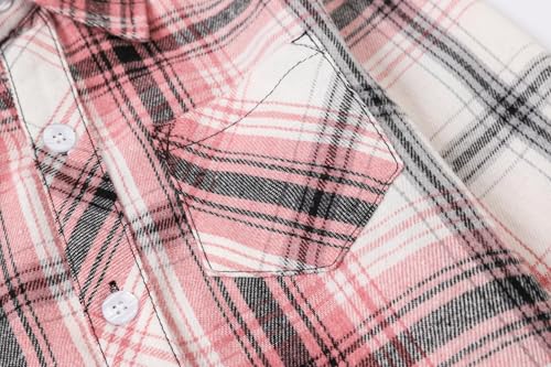 Image of SANGTREE Girls & Women's Long Sleeve Flannel Plaid Shirt Button Down Shirts, 3 Months - US 2XL