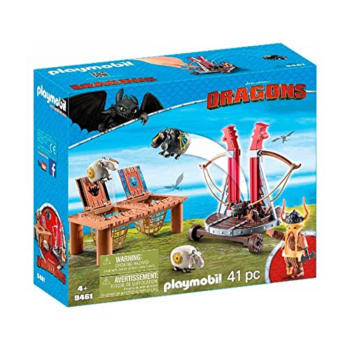 PLAYMOBIL Dragons 9461 Grobian mit Schafschleuder, Ab 4 Jahren