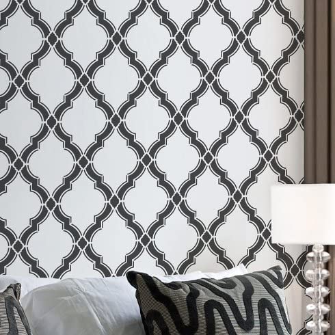 Image of Dequera Agora Wall Stencil Pattern - Small - Beautiful Stencils for DIY Home decor, Size - 16 x 24