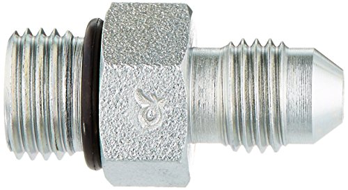 Image of Brennan Industries 6400-04-05-O Steel Straight Tube Fitting, 7 /16 inch-20 SAE x 1 /2 inch-20 SAE ORB Thread, 1 /4 inch Male JIC x 1 /4 inch Male O-Ring Boss