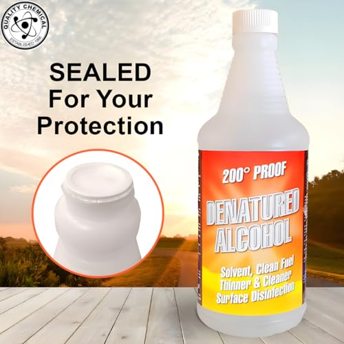 Quality Chemical Denatured Ethyl Alcohol 200 Proof - Laboratory Grade - 1 Quart (32 FL Oz Bottle) - Not for Use on Body or Skin - Made in USA - 32 oz (Pack of 1)