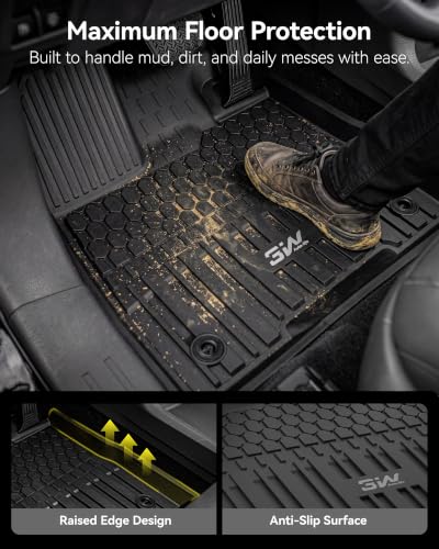 Image of 3W Floor Mats for Toyota Sienna 2021-2026 LE /XLE (Only for 8 Seat), TPE