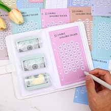 48 Sheets Money Saving Challenge Binder Trackers, 6 Ring A6 Money Saving Binder Savings Challenge Trackers Cards Reusable Cash Stuffing Binder for Savings Journey Planner