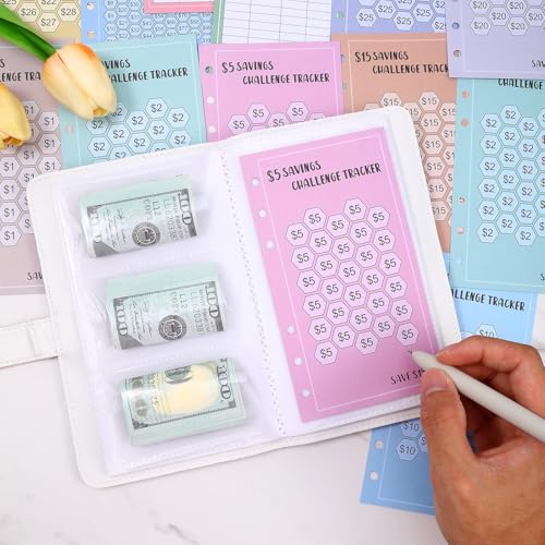 LXUEJIE 48 Sheets Money Saving Challenge Binder A6 Tracker
