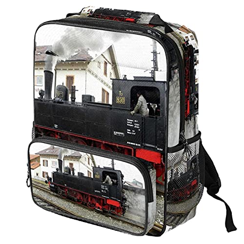 Sac à dos ordinateur portable avec motif rétro chemin de fer et sac de travail