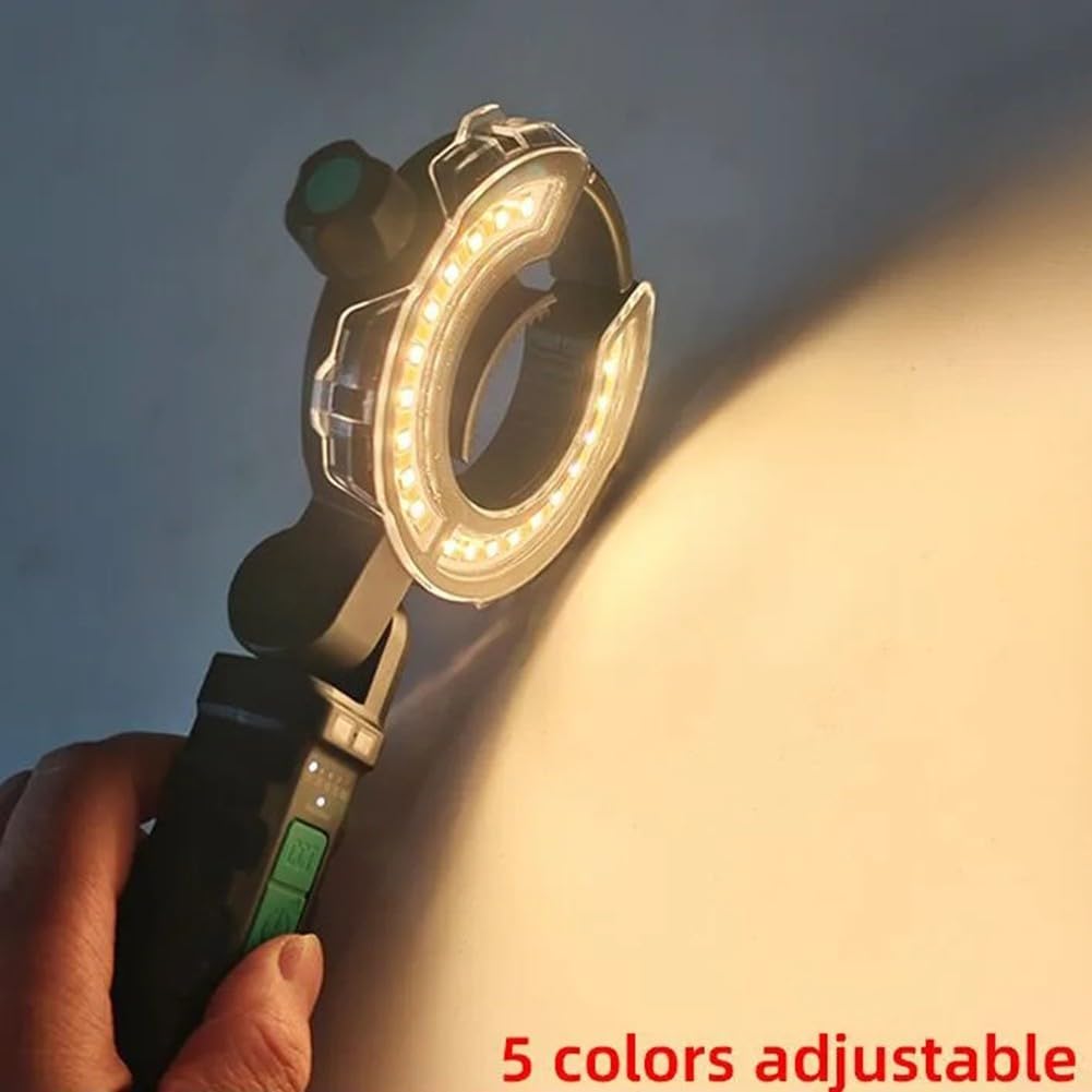 Foco LED recargable con 5 niveles de brillo ajustables para pintura de coche, 500 lúmenes, IP65 resistente a la intemperie, 3200 mAh