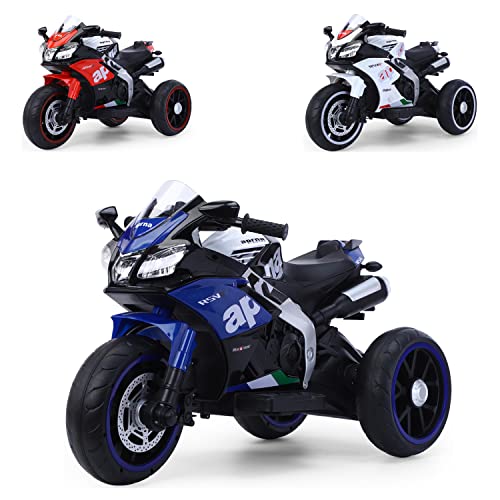 Moni Kinder Elektromotorrad Panorama LED-Lichter MP3-Anschluss Kunststoffräder Cover