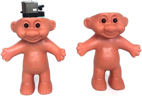 Paquete de 2 lindas muñecas de trol para encendedor de fundas de silicona divertidas mini muñecas más ligeras para encendedor regular de 3.2