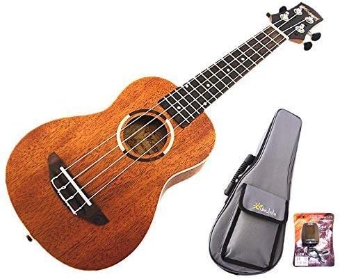 Woodnote New 21" Mahogany Soprano Ukulele(ivory Inlaid) & Padded Bag/Extra Metro Tuner