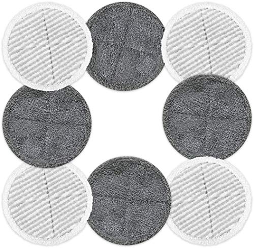 MYSA Products Replacement Pads 6.25in / 16cm Diameter - Compatible with HOMITT/GOBOT/OGORI Spin Scrubber Mops - Microfiber Washable Re-usable | 4 Soft Pads + 4 Scrubby Pads | 8 Pack MYSA Products Replacement Pads 6.25in / 16cm Diameter - Compatible with HOMITT/GOBOT/OGORI Spin Scrubber Mops - Microfiber Washable Re-usable | 4 Soft Pads + 4 Scrubby Pads | 8 Pack