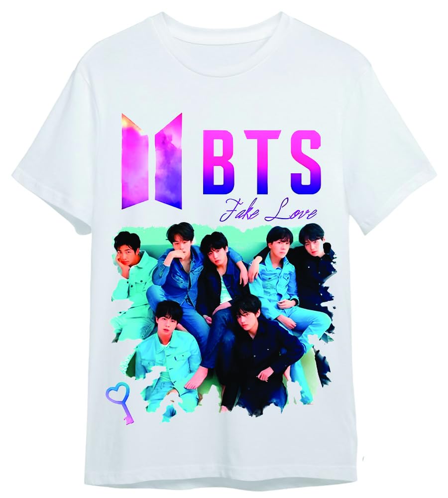 Buy ON TREND Round Neck Half Sleeve BTS Fake Love Printed T-Shirt