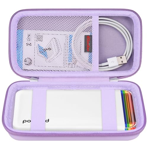 Elonbo Estojo De Transporte Para Polaroid Hi-Print + Pacote Papel - Impressora Fotográfica Sublimação Tinta Bolso 2X3 Com Conexão Bluetooth 2ª Geração, Capa Protetora Armazenamento Viagem, Roxa