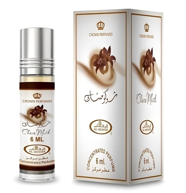 Chocolate Al Rehab Attar Sweet Cocoa Vanilla Gourmand Perfume Oil, Long Lasting, Rich Musk and Amber Notes, Unisex Luxury Fragrance, 6ml-image-2
