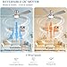 JSAITEE Ceiling Fans with Lights, 52 Inch Low Profile Ceiling Fan with Light and Remote Control, Flush Mount, DC Reversible Motor, Noiseless, Nickel 6 Speeds Ceiling Fan for Bedroom