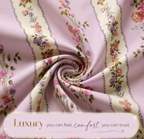 Image of BSB HOME 240 Tc Premium Single Bed Bedsheet, Soft Comfortable Bed Sheet with 2.5 Inches Frill Border, Stylish Printed Bedding for Bedroom, Elegant Bedsheet, 60 x 90 Inches - Mauve Pink