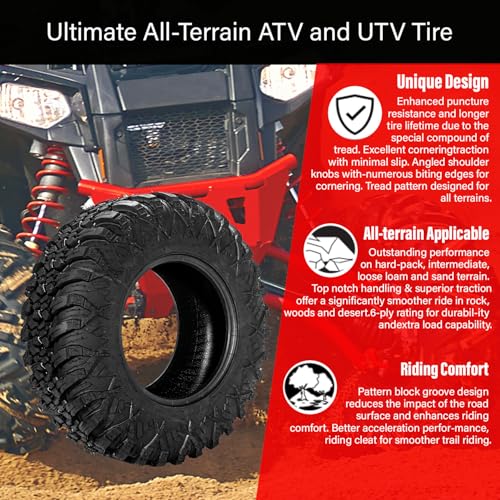 Image of Set of 4 FORERUNNER 30X10R14 ATV Tires, 8PR Tubeless UTV Tires, All-terrain Tires
