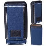NEW 3 FINGER CIGAR CASE CUBAN CRAFTERS ISLA AZUL LEATHER TRAVEL CIGAR CASE