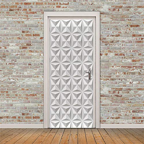 Sticker porte trompe l'oeil 3D Bianco pour décoration murale intérieure 83x204 cm