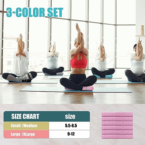 Image of Non Slip Pilates Socks with Grips for Yoga, Barre, Grippy, Hospital, Ballet for Women with Arch Support.