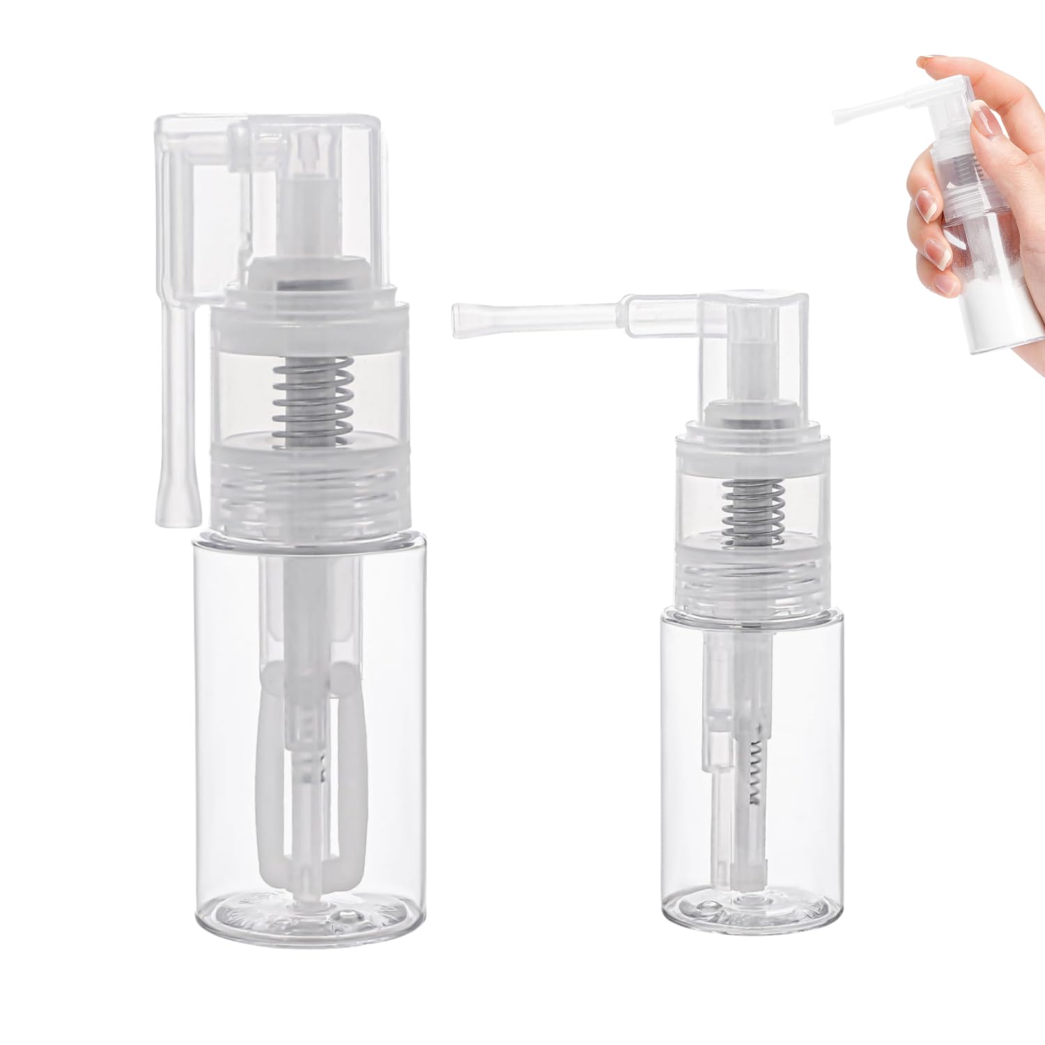Alfven Botella pulverizadora de polvo seco, 14 ml + 35 ml, pulverizadores de purpurina pulverizadores de purpurina transparentes para tartas, manualidades, álbumes de recortes