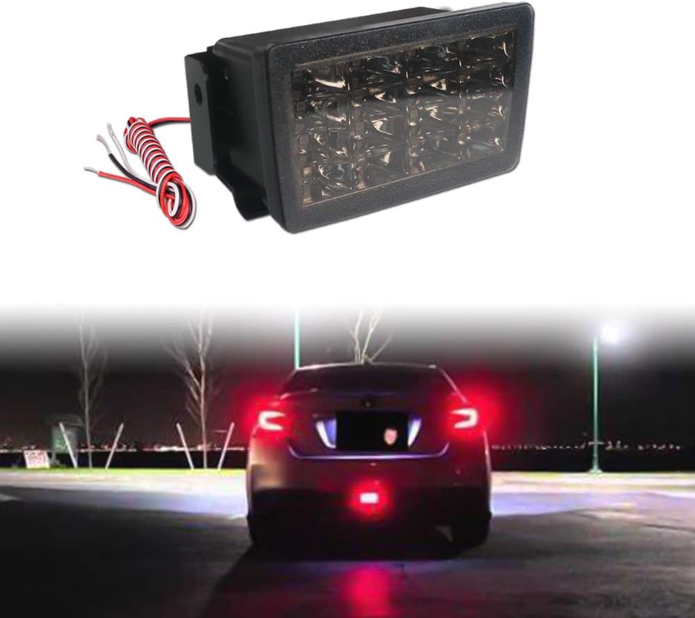 Smoked Lens F1 Style LED Rear Fog Light Kit with Wire Harness and Mounting Bracket Fit for 2011-up Subaru WRX STi, Impreza or XV Crosstrek