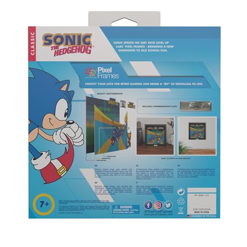 Boîte d'ombre 3D Sonic The Hedgehog 2 Pixel Frames décor mural rétro - 7