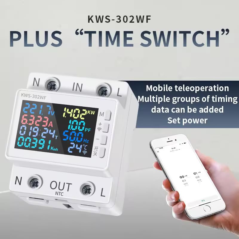 Image of XPR3SS KWS-302WF 8in1 Parameter Display 63A WIFI Smart Switch Circuit Breaker Energy Meter KWh Power Metering Timer Relay Remote Control Over Voltage Under Voltage Over Current Surge Protector