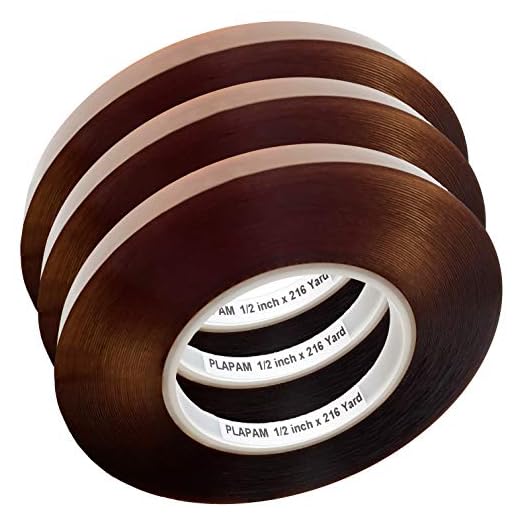 216Yard×1/2inches Heat Resistant Tape, 800℉ 656Ft High Temperature Tape Heat Transfer Tape for Heat Press Insulation Heat Tape Sublimation Dye Mug Electronic Polyimide Tape(1 Roll Pack,12mm × 200m)