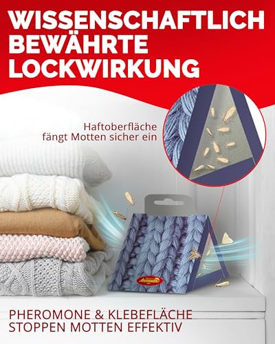 Aeroxon Mottenfalle Kleidermotten, 6 Stück Pheromonfalle für Kleiderschrank – Ansicht 3