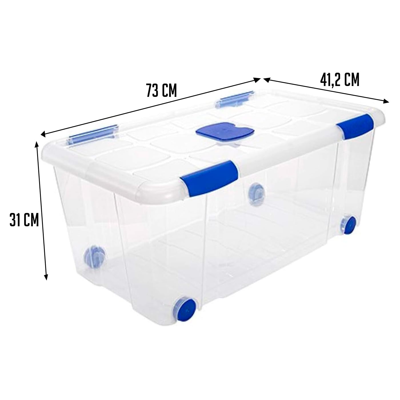Acan Tradineur - Confezione da 6 scatole di immagazzinaggio – Realizzato in plastica – Contenitore per giocattoli, libri, vestiti, coperte, n. 7 – 30 x 73 x 41 cm – 61 L