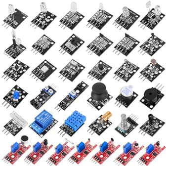 Amazon.com: 37Pcs Sensors Set for Arduino & Raspberry Pi 37 in 1 ...