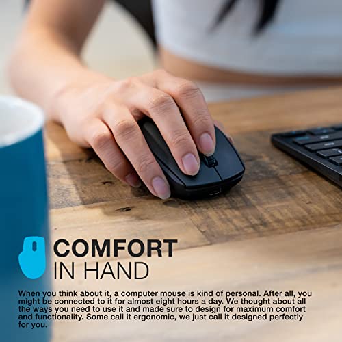 Image of JLab GO Charge Wireless Mouse, Connect Via Bluetooth or USB Wireless Dongle, Multi-Device Toggle, Portable, Ultra-Compact and Lightweight for Work on The Go, Adjustable Tracking, (1 Pack)